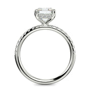 Gabrielle Emerald Cut Pave Hidden Halo 4 Prong Claw Set Engagement Ring Setting - Nivetta